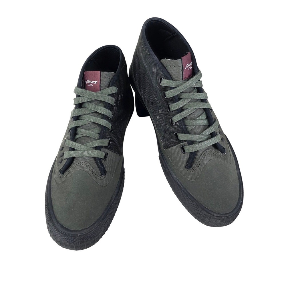 Globe Shoes Mens 8 Mid Top Sneakers Olive Green Lace Up Casual